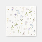 ブルーワイルドフラワーフローラエレガント男の赤ちゃんシャワー スタンダードカクテルナプキン (正面)