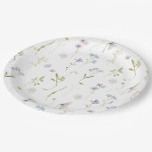 ブルーワイルドフラワーフローラエレガント男の赤ちゃんシャワー ペーパープレート (アングル)