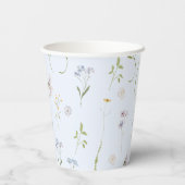 ブルーワイルドフラワーフローラエレガント男の赤ちゃんシャワー 紙コップ (裏面)