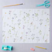 ブルーワイルドフラワーフローラエレガント男の赤ちゃんシャワー 薄葉紙 (クラフト)