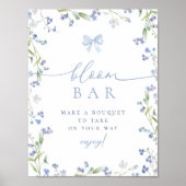 ブルーワイルドフラワーブライダルシャワーブケバー ポスター (正面)