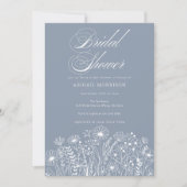 ブルーワイルドフラワーブライダルシャワー 招待状 (正面)