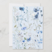 ブルーワイルドフラワーベビーイン開花ボーイベビーシャワー 招待状 (裏面)