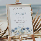 ブルーワイルドフラワーベビーシャワーキャンディゲームの数 ポスター