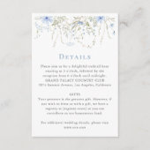 ブルーワイルドフラワーペリウィンクル結婚の詳細 エンクロージャーカード (正面)