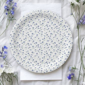 ブルーワイルドフラワーボタニカルガーデンブライダルシャワー ペーパープレート