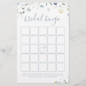 ブルーワイルドフラワーボホブライダルシャワービンゴゲーム (正面)