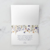 ブルーワイルドフラワーボホベイビーシャワーありがとう カード (内部)