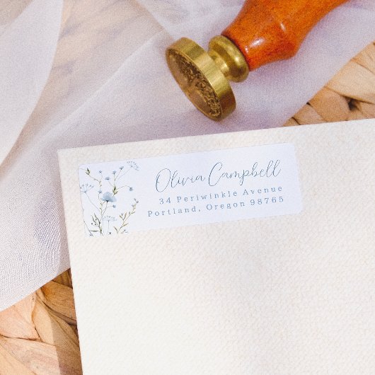 ブルーワイルドフラワーボホ差出人住所 ラベル