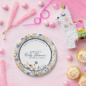 ブルーワイルドフラワーボホ水彩赤ちゃんシャワー ペーパープレート (パーティー)