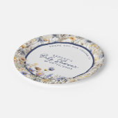 ブルーワイルドフラワーボホ水彩赤ちゃんシャワー ペーパープレート (アングル)