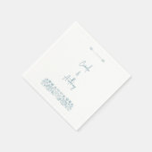 ブルーワイルドフラワーボホ結婚ズ スタンダードカクテルナプキン (角)