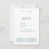 ブルーワイルドフラワーボホ結婚ズ 出欠カード (正面)