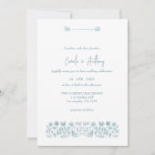 ブルーワイルドフラワーボホ結婚ズ 招待状 (正面)