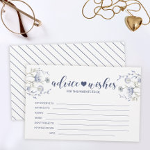 ブルーワイルドフラワーボーイ赤ちゃんシャワーアドバイスウィッシュカード