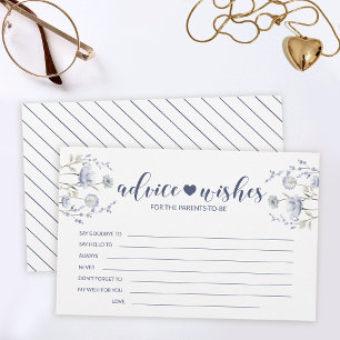 ブルーワイルドフラワーボーイ赤ちゃんシャワーアドバイスウィッシュカード 便箋