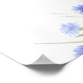 ブルーワイルドフラワーユニバーサル結婚サインテンプレート ポスター (角)