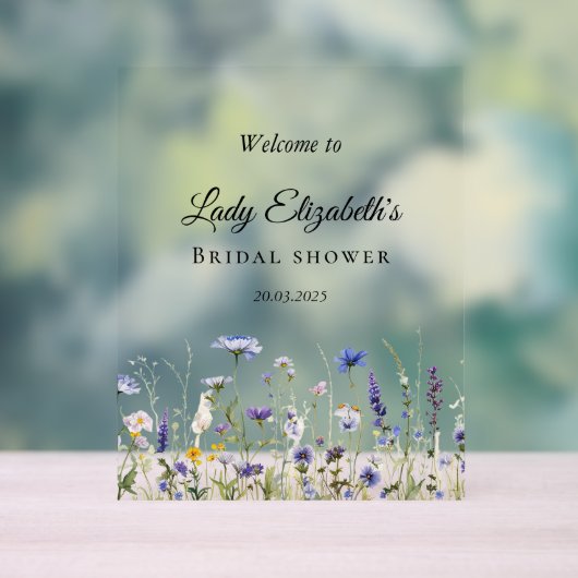 ブルーワイルドフラワーリージェンシーブライダルコレクション アクリルサイン (ニュートラル)