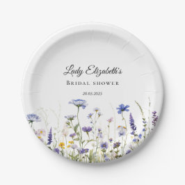 ブルーワイルドフラワーリージェンシーブライダルコレクション ペーパープレート