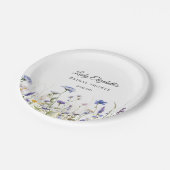 ブルーワイルドフラワーリージェンシーブライダルコレクション ペーパープレート (アングル)