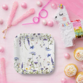 ブルーワイルドフラワーリージェンシーブライダルコレクション ペーパープレート (パーティー)