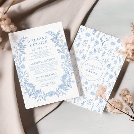 ブルーワイルドフラワーリース結婚フローラ詳細 エンクロージャーカード