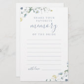 ブルーワイルドフラワー共有メモリブライダルシャワー (正面/裏面)