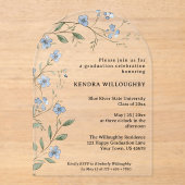 ブルーワイルドフラワー卒業アーチ アクリル招待状 (正面)