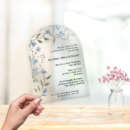 ブルーワイルドフラワー卒業アーチ アクリル招待状