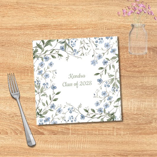 ブルーワイルドフラワー卒業 スタンダードカクテルナプキン