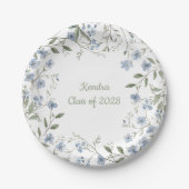 ブルーワイルドフラワー卒業 ペーパープレート (正面)