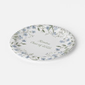 ブルーワイルドフラワー卒業 ペーパープレート (アングル)