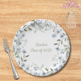 ブルーワイルドフラワー卒業 ペーパープレート