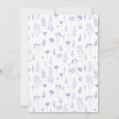 ブルーワイルドフラワー新婦のテーブ結婚ル番号 招待状 (裏面)