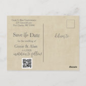 ブルーワイルドフラワー日付の保存 ポストカード (裏面)