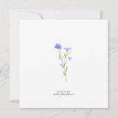 ブルーワイルドフラワー淡い色のをテーマにした結婚式招待状 招待状 (裏面)