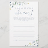 ブルーワイルドフラワー私はブライダルシャワーゲーム (正面)