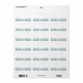 ブルーワイルドフラワー空白のズDIYプリントのアドレ結婚ス ラベル