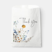 ブルーワイルドフラワー素朴ズ&デイジーブライダルシャワー フェイバーバッグ (正面)