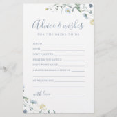 ブルーワイルドフラワー結婚のアドバイス&ウィッシュズカード (正面)