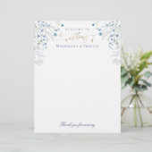 ブルーワイルドフラワー結婚の歓迎レターヘッド (スタンド正面)