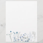 ブルーワイルドフラワー結婚の歓迎レターヘッド (裏面)