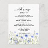 ブルーワイルドフラワー結婚の週末の旅程へようこそ エンクロージャーカード (正面)