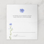 ブルーワイルドフラワー結婚ズゲストエスコート プレイスカード (外部開封)