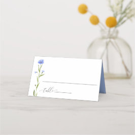 ブルーワイルドフラワー結婚ズゲストエスコート プレイスカード