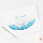 ブルーワイルドフラワー結婚ズ 楕円形シール (封筒)