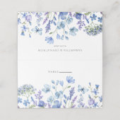 ブルーワイルドフラワー結婚フローラの折り畳み座席表 プレイスカード (外部開封)