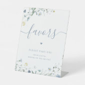 ブルーワイルドフラワー結婚式の引き出物1枚お願い 台座サイン (正面)