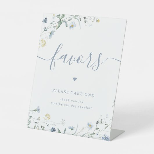 ブルーワイルドフラワー結婚式の引き出物1枚お願い 台座サイン (正面)