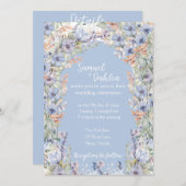 ブルーワイルドフラワー結婚式招待状と詳細 招待状 (正面/裏面)